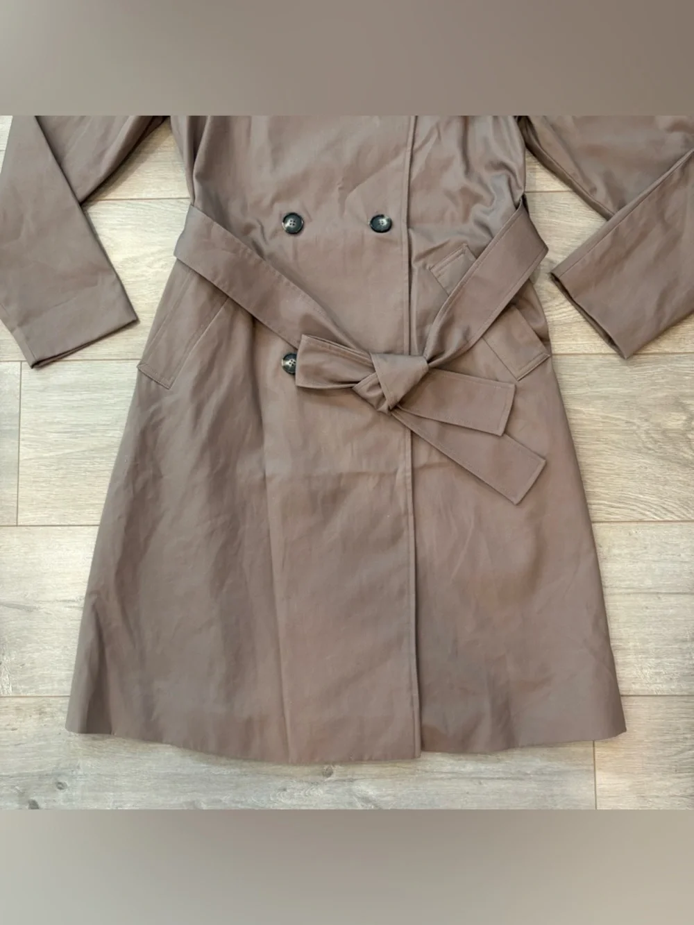 New Everlane The Modern Trench Coat Chocolate Brown Size S Belted $288 Retail - Picture 3 of 11